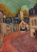Emile Bernard La rue Rose a Pont Aven oil on canvas